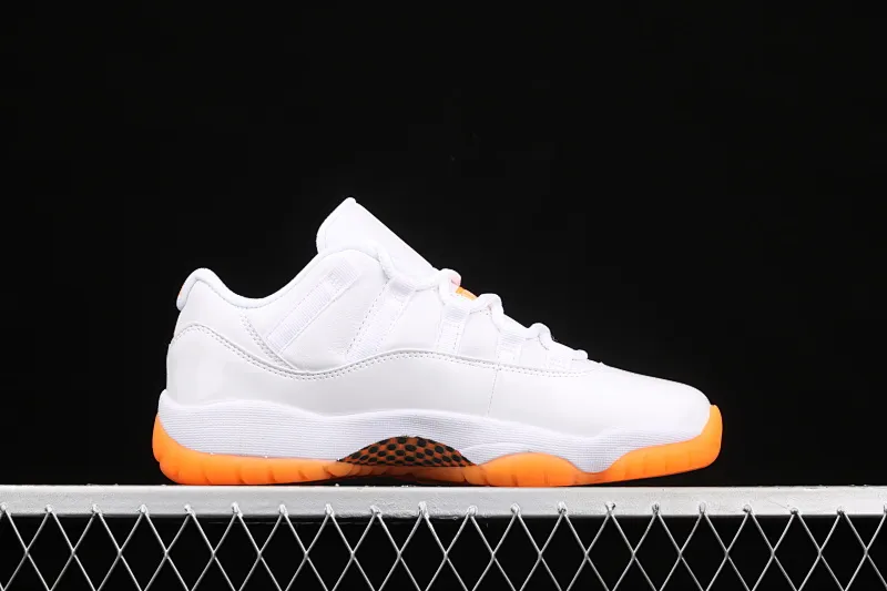 All categories Air Jordan Jordan series basketball shoes Air Jordan 11 pure original version Air Jordan 11 Bright Citus AJ11 Joe 11 white orange low-top basketball shoes AH7860-139